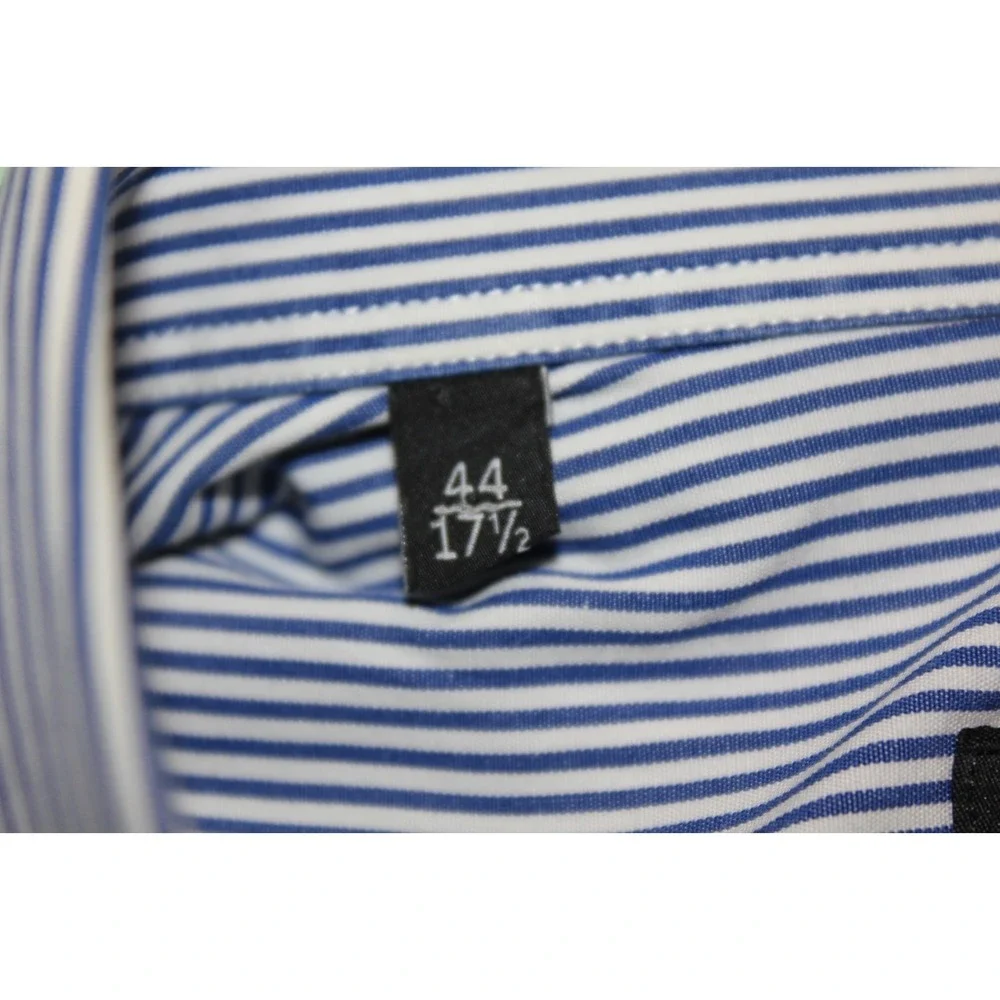 Gucci Blue Stripe High-end Career Shirt Slim Fit Authentic Men's 44 17 1/2